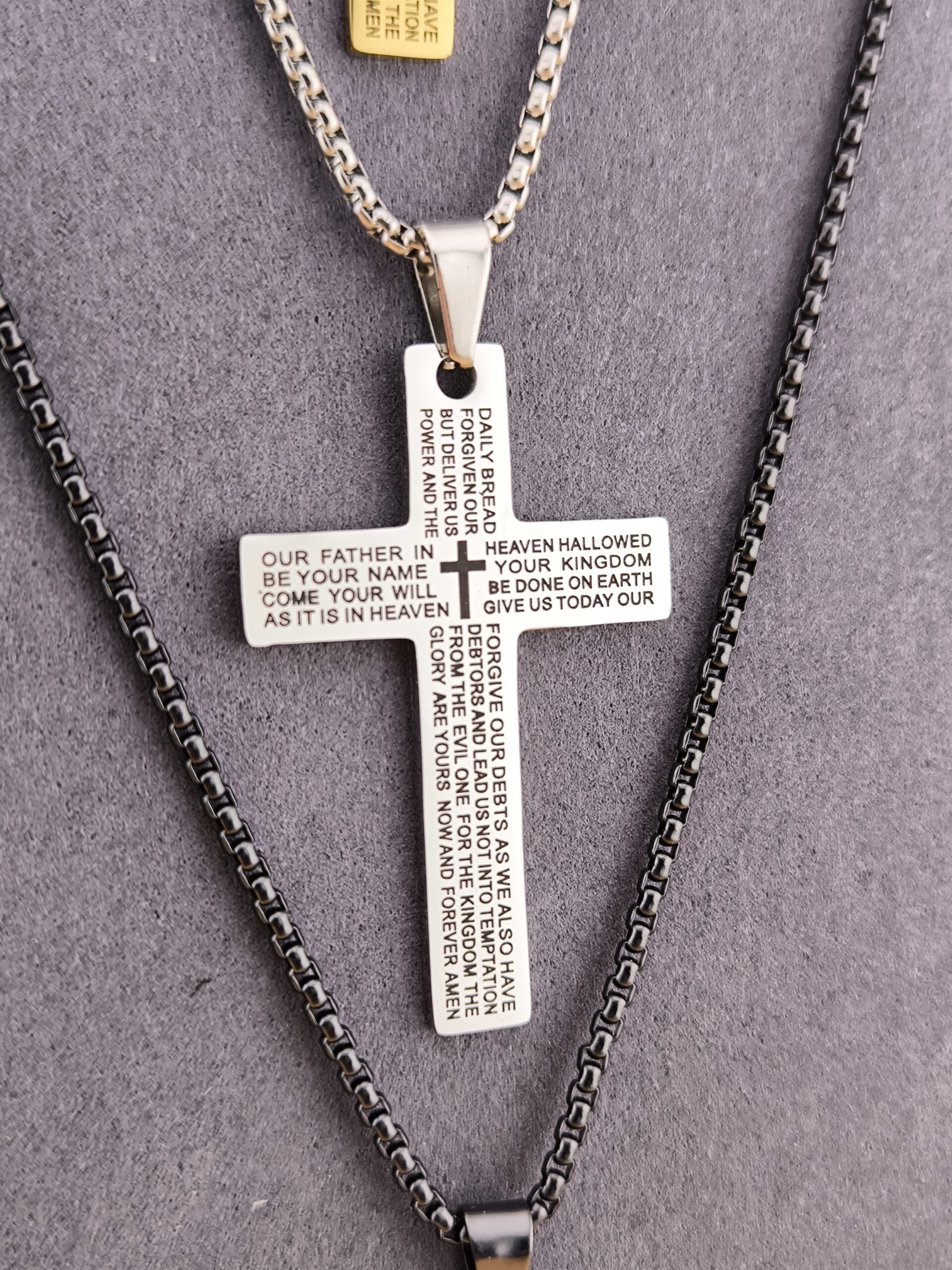 Steel cross necklace