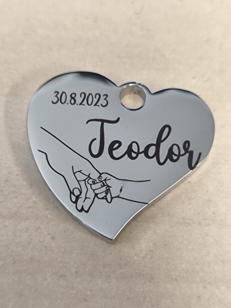 Personalized Heart Pendant – Baby Name ; Birth Date - Image 7
