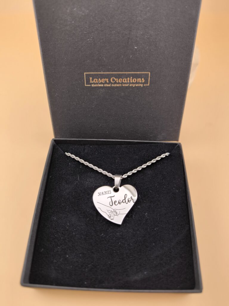 Personalized Heart Pendant – Baby Name ; Birth Date - Image 5