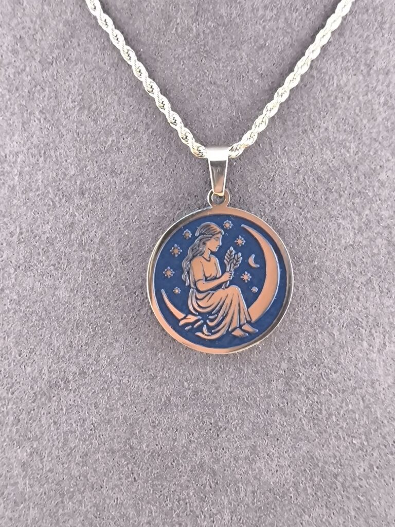 Virgo zodiac necklace - blue - Obrázok 3