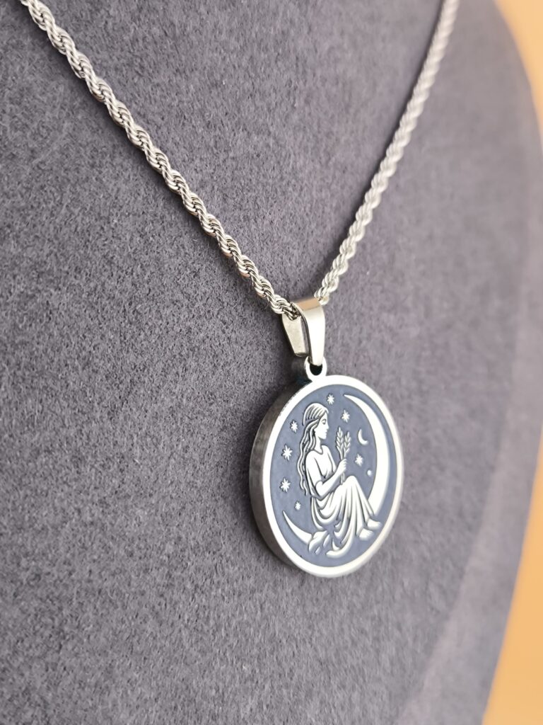 Virgo zodiac necklace - blue - Obrázok 4
