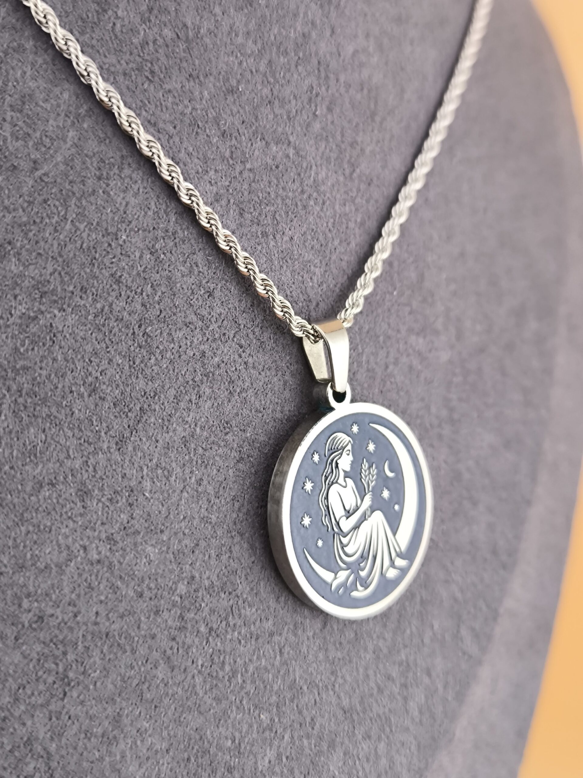 Virgo zodiac necklace - blue - Obrázok 4