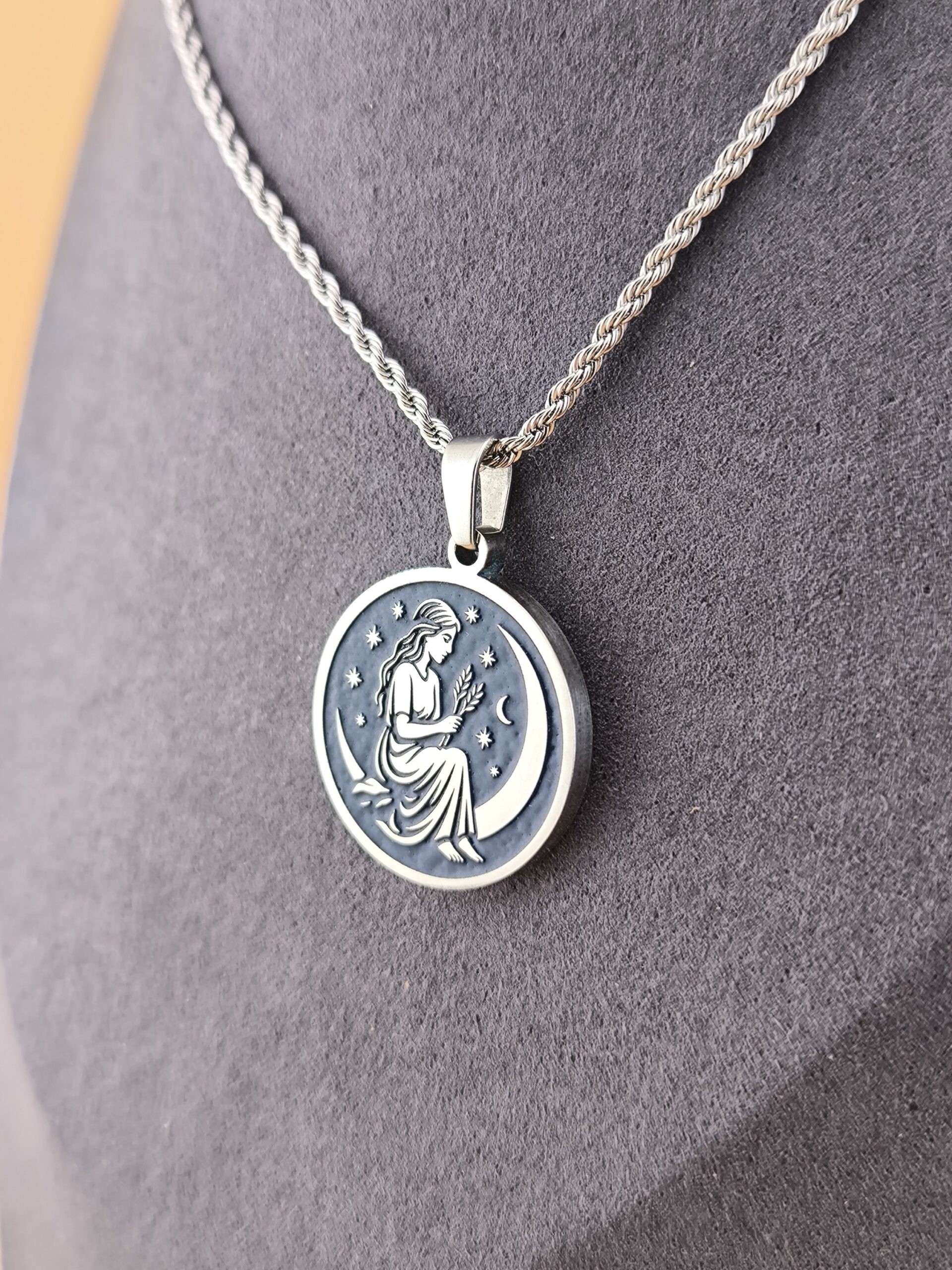 Virgo zodiac necklace - blue - Obrázok 5