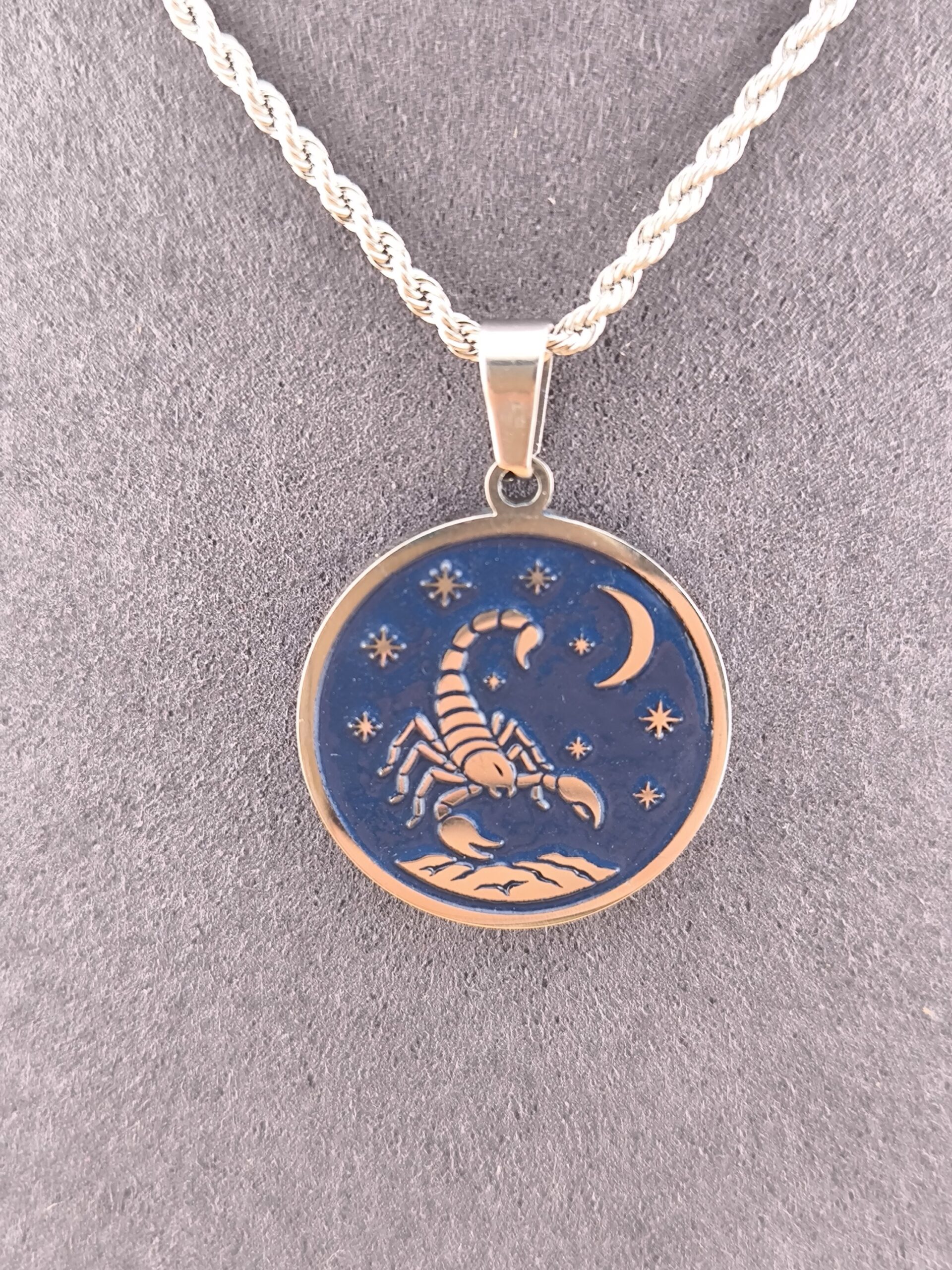Scorpio zodiac necklace - blue