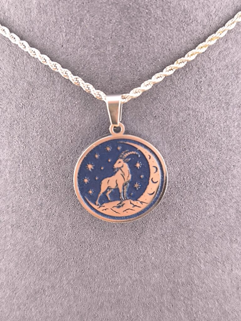 Capricorn zodiac necklace - blue - Image 4