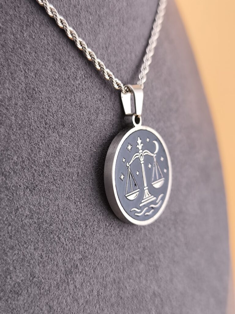 Libra zodiac necklace - blue - Imagen 8