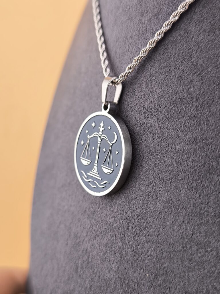 Libra zodiac necklace - blue - Imagen 7