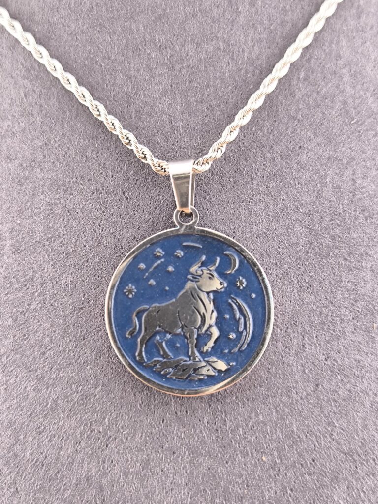 Taurus zodiac necklace - blue - Immagine 7