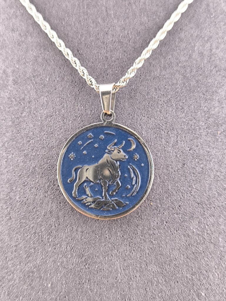 Taurus zodiac necklace - blue - Immagine 10