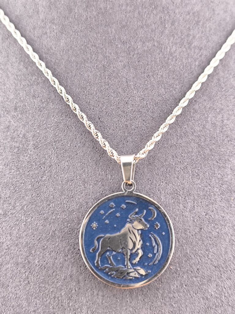 Taurus zodiac necklace - blue - Immagine 9