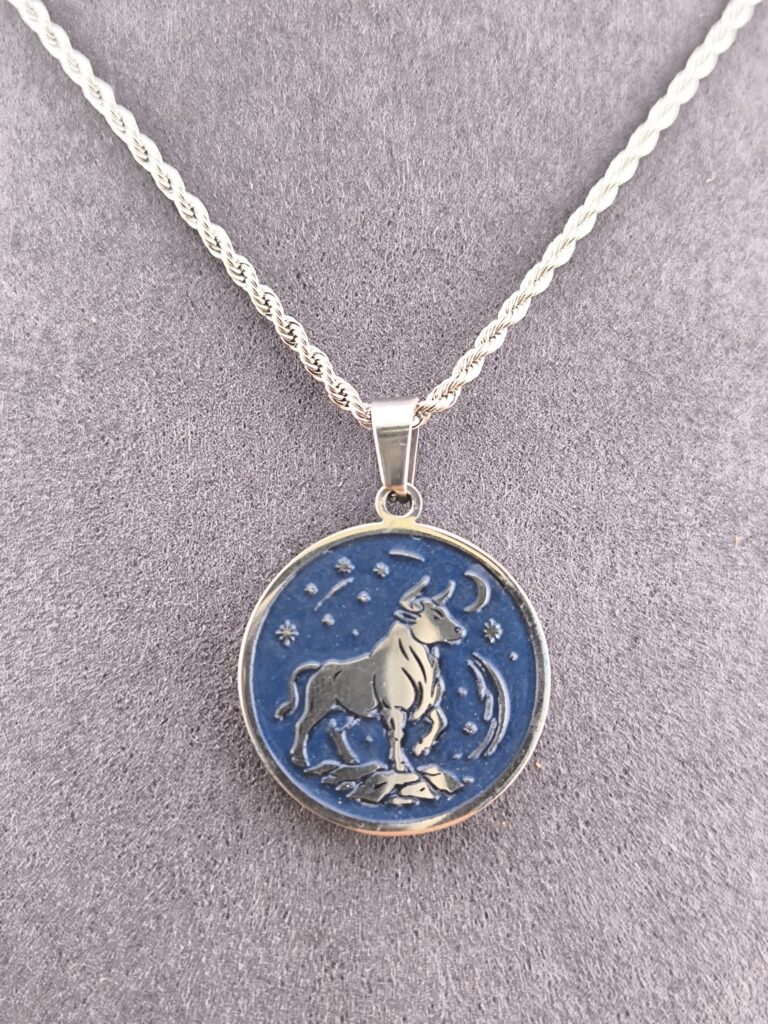 Taurus zodiac necklace - blue - Immagine 11