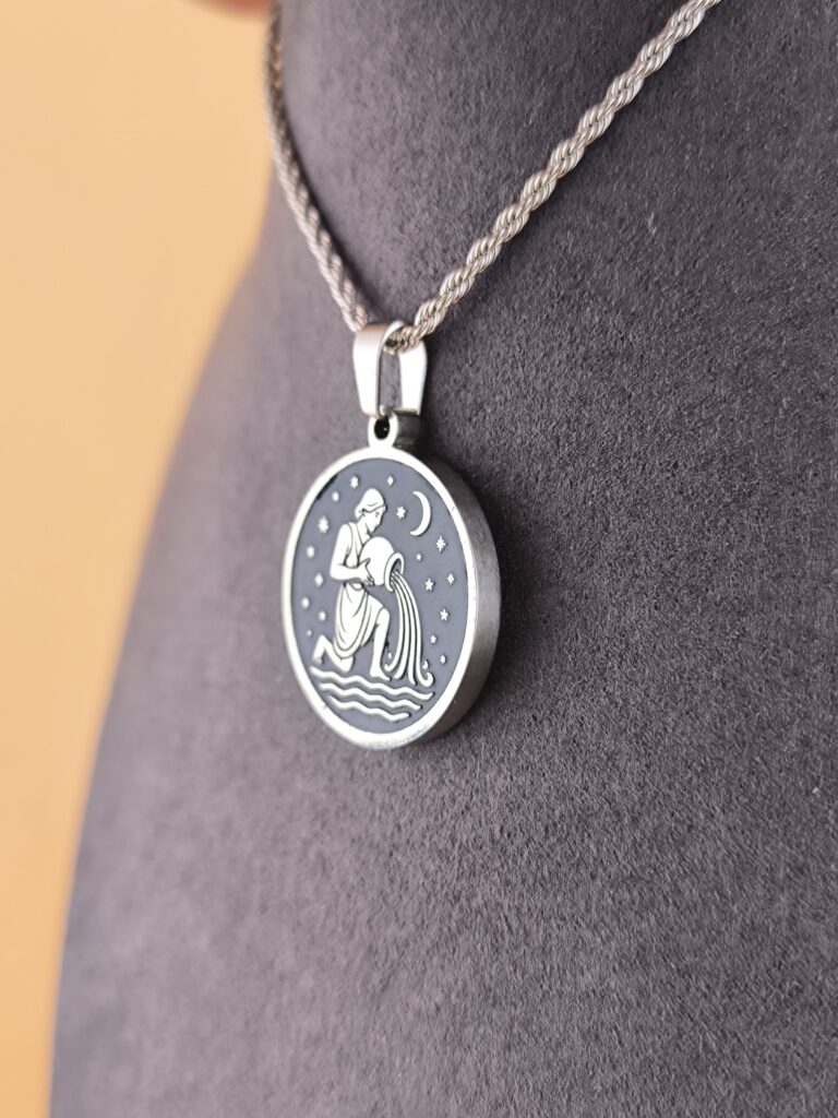 Aquarius zodiac necklace – blue - Image 8