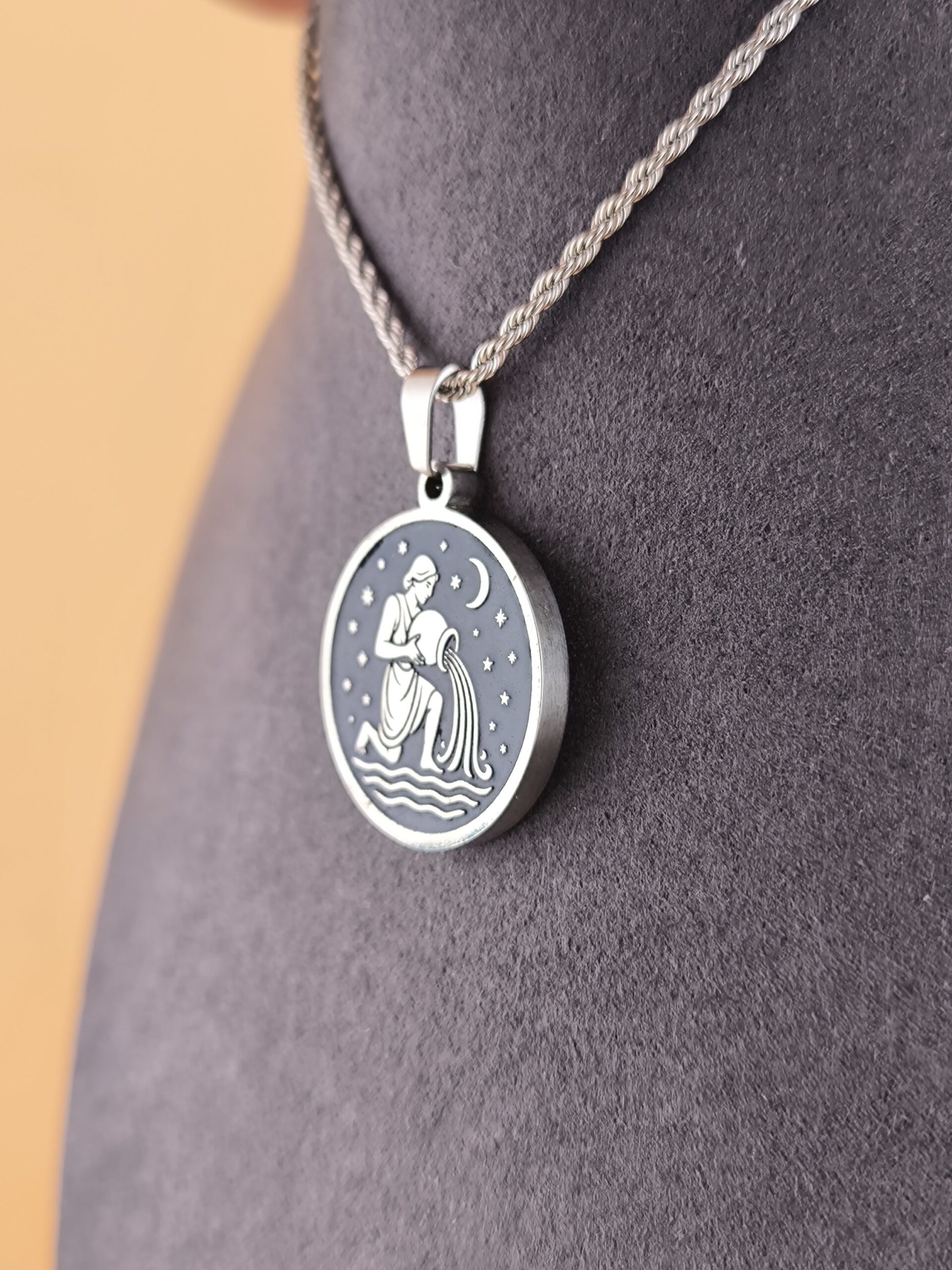 Aquarius zodiac necklace – blue - Image 8