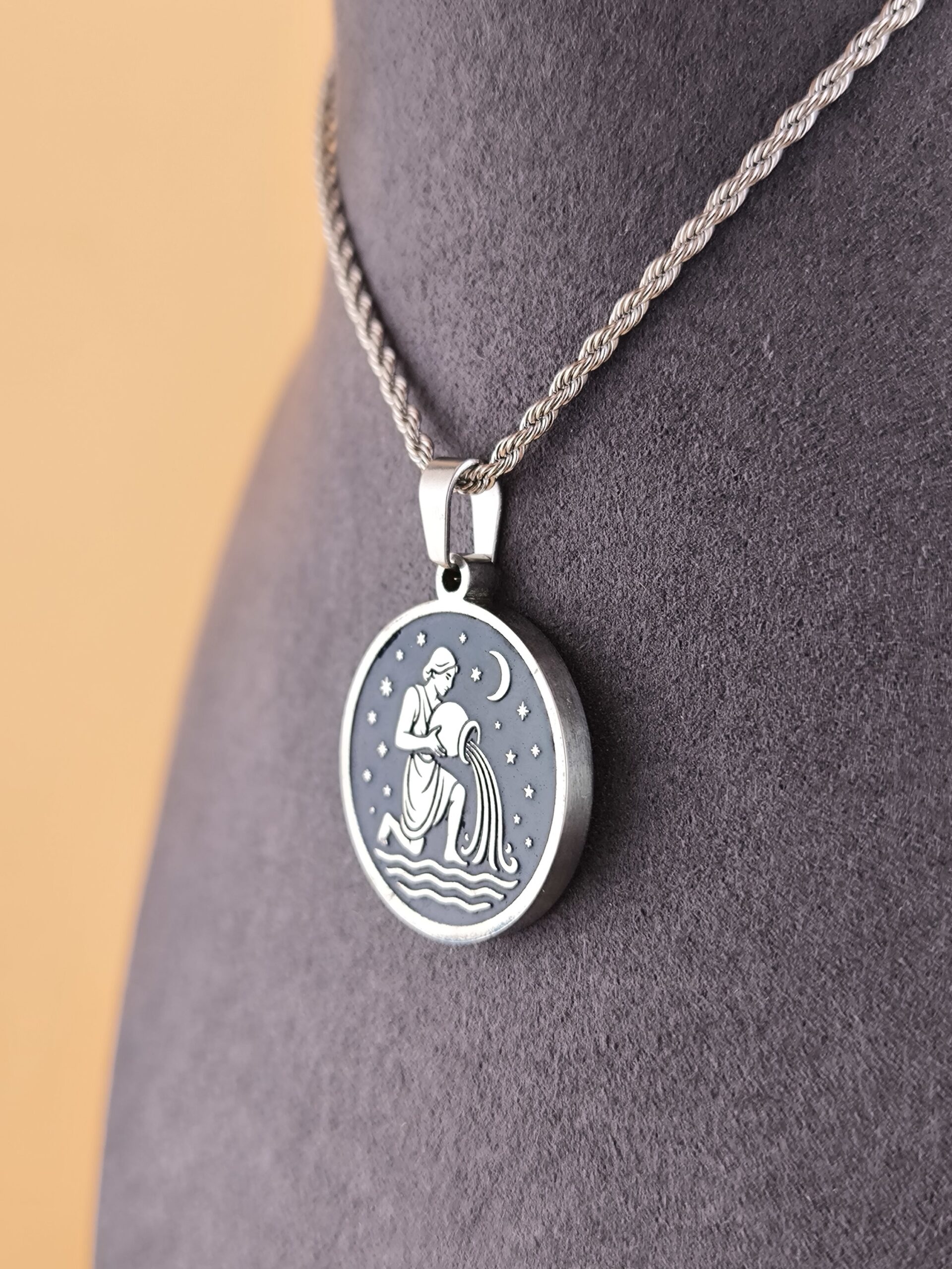 Aquarius zodiac necklace – blue - Image 6