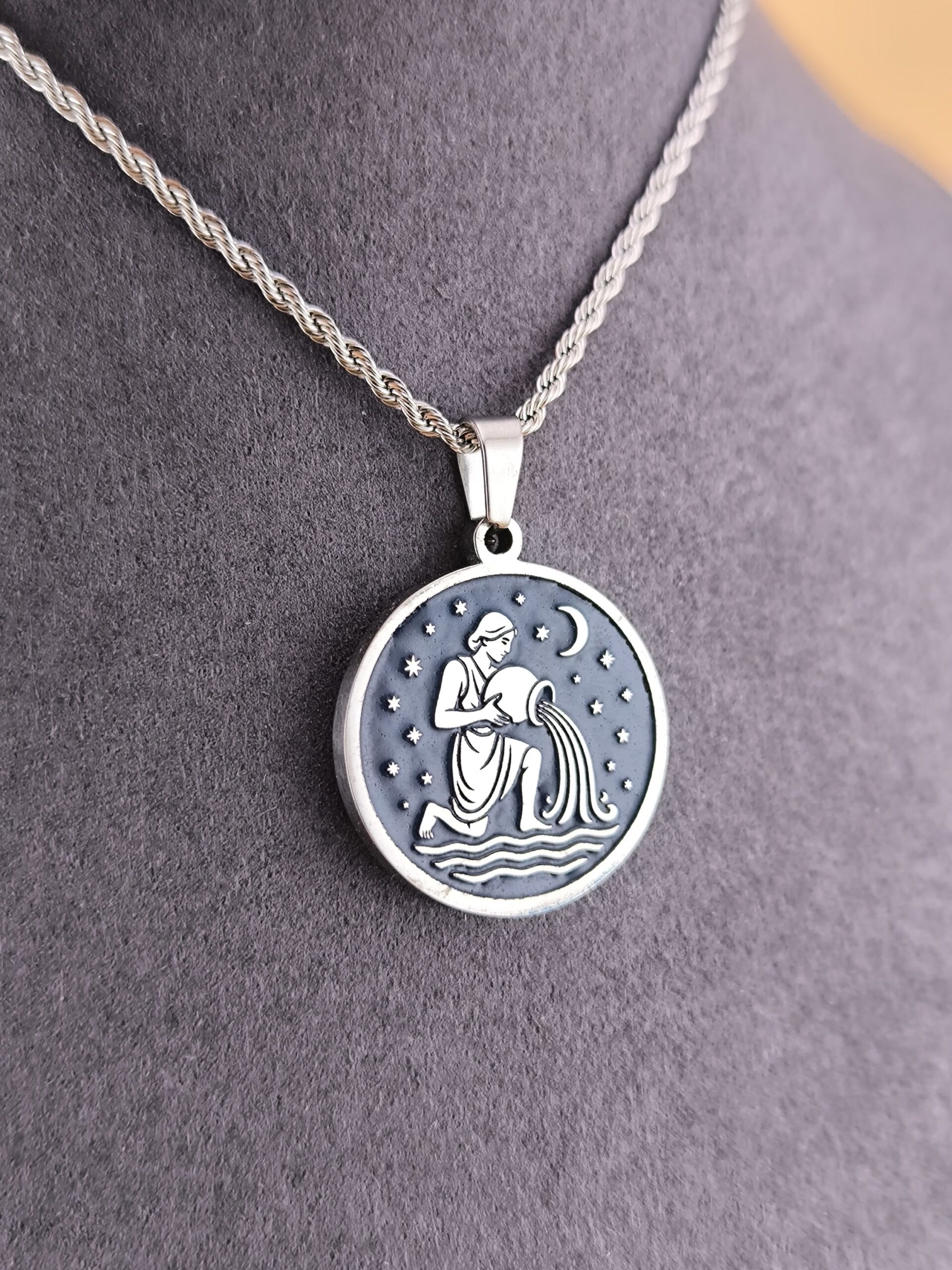 Aquarius zodiac necklace – blue - Image 10