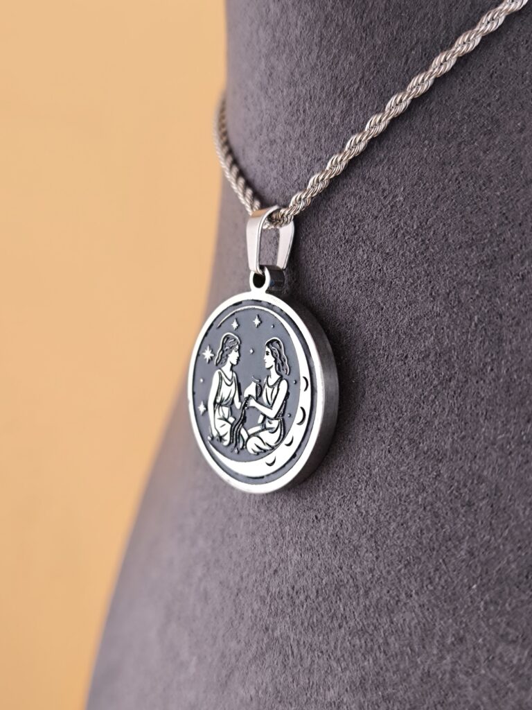 Gemini zodiac necklace - blue - Obrázok 8
