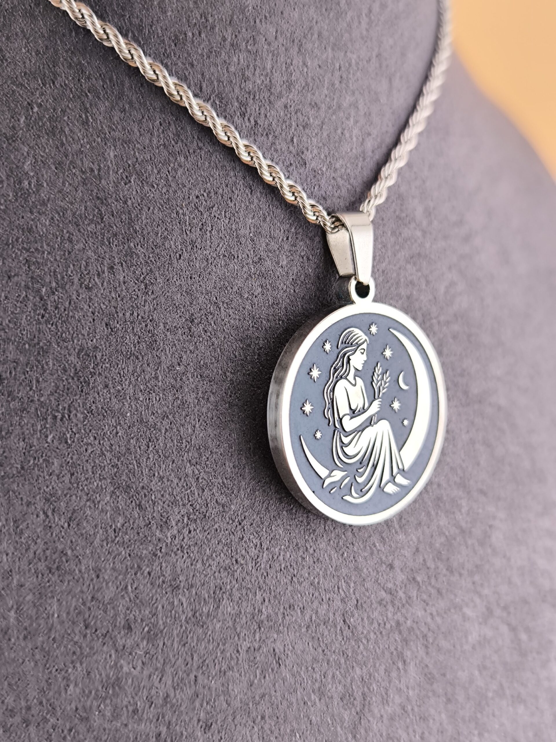 Virgo zodiac necklace - blue - Obrázok 3