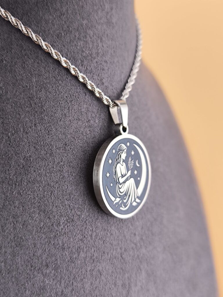 Virgo zodiac necklace - blue - Obrázok 5