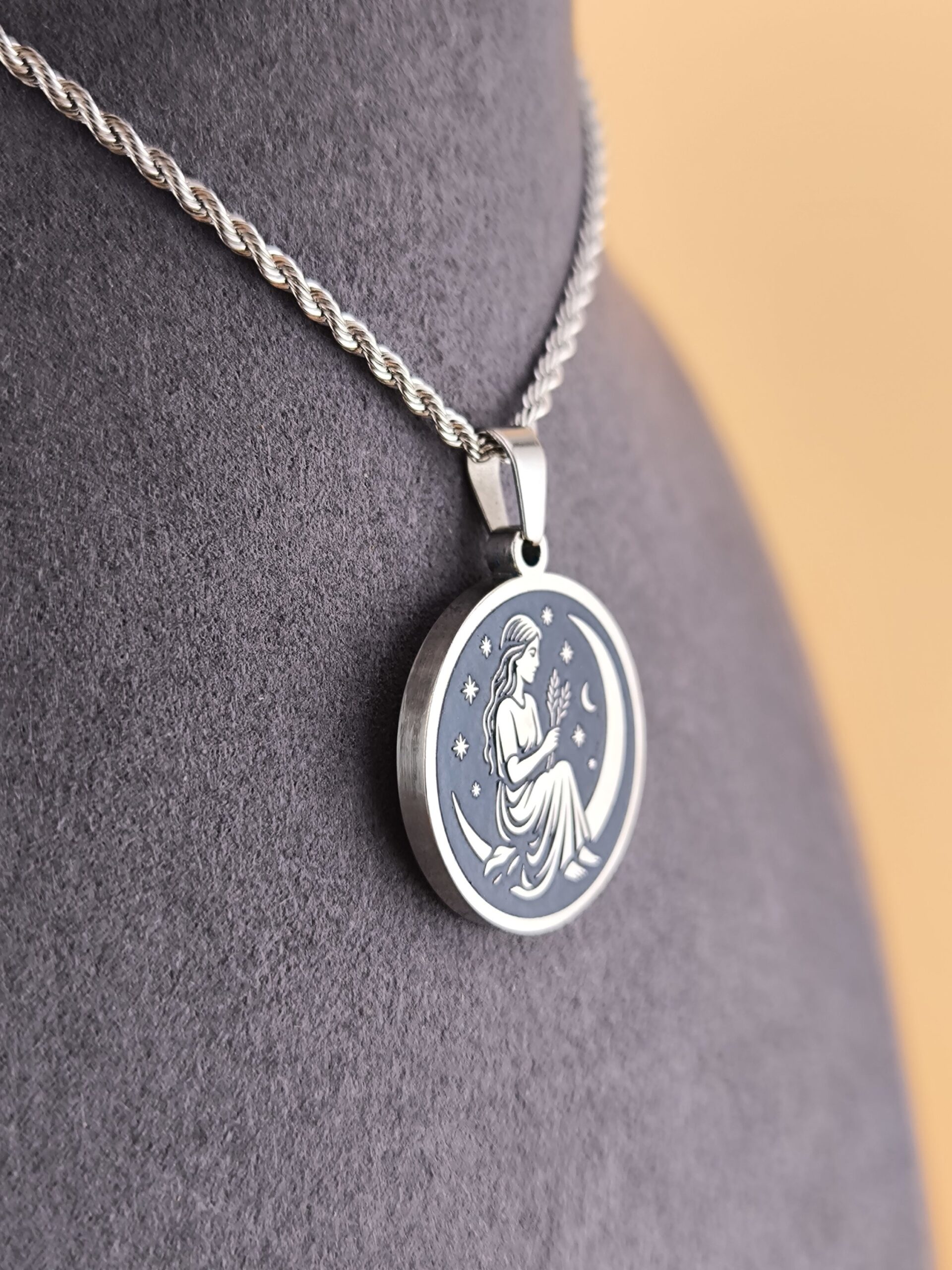 Virgo zodiac necklace - blue - Obrázok 5