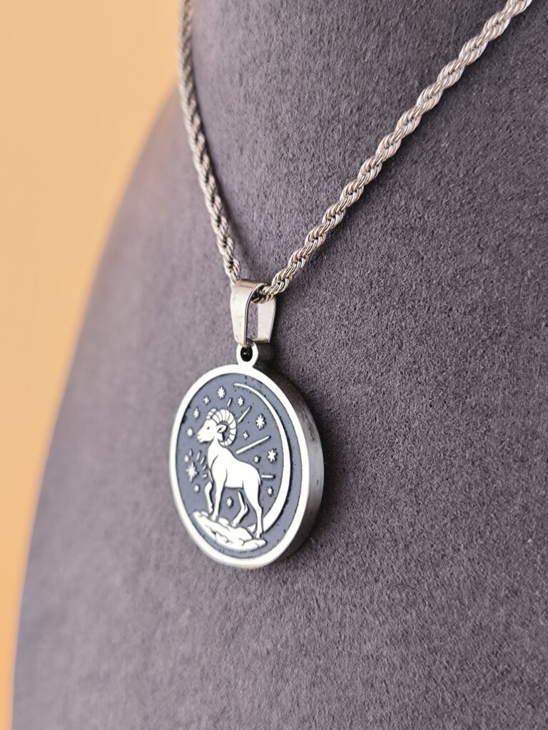 Aries zodiac necklace - blue - Image 6