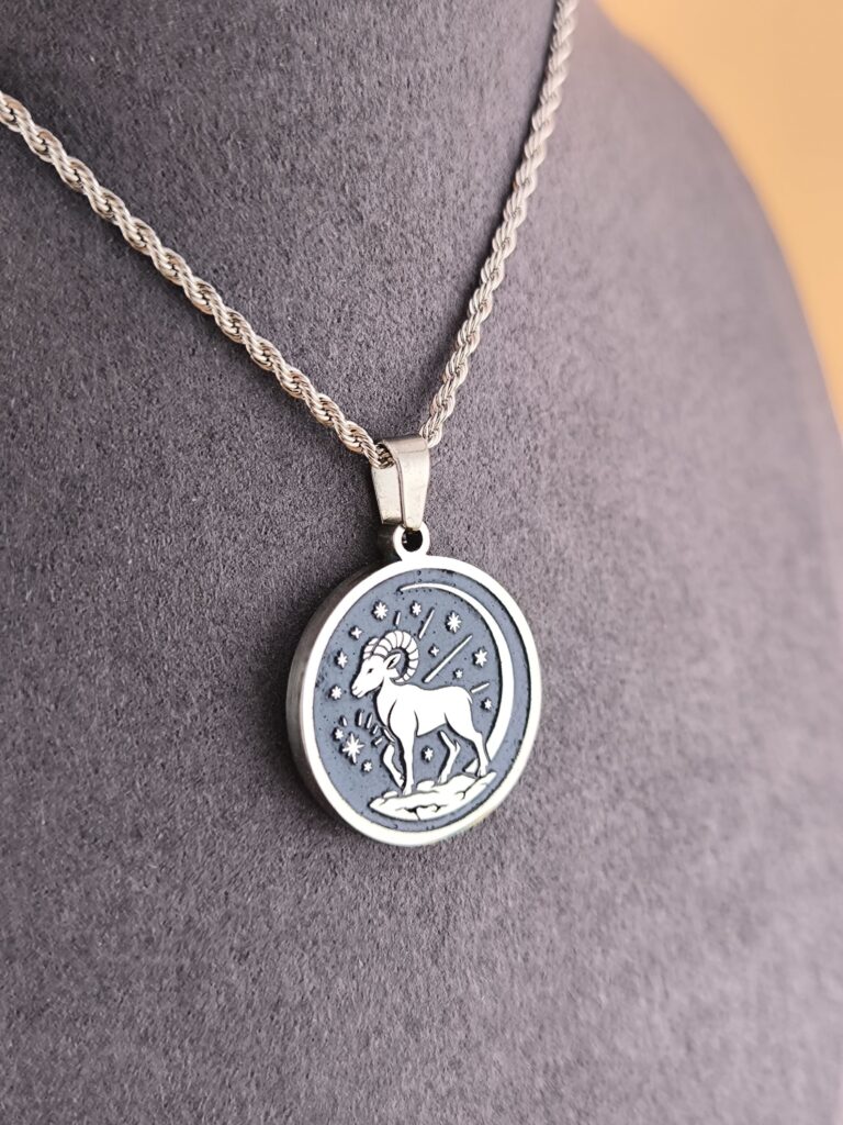 Aries zodiac necklace - blue - Image 7