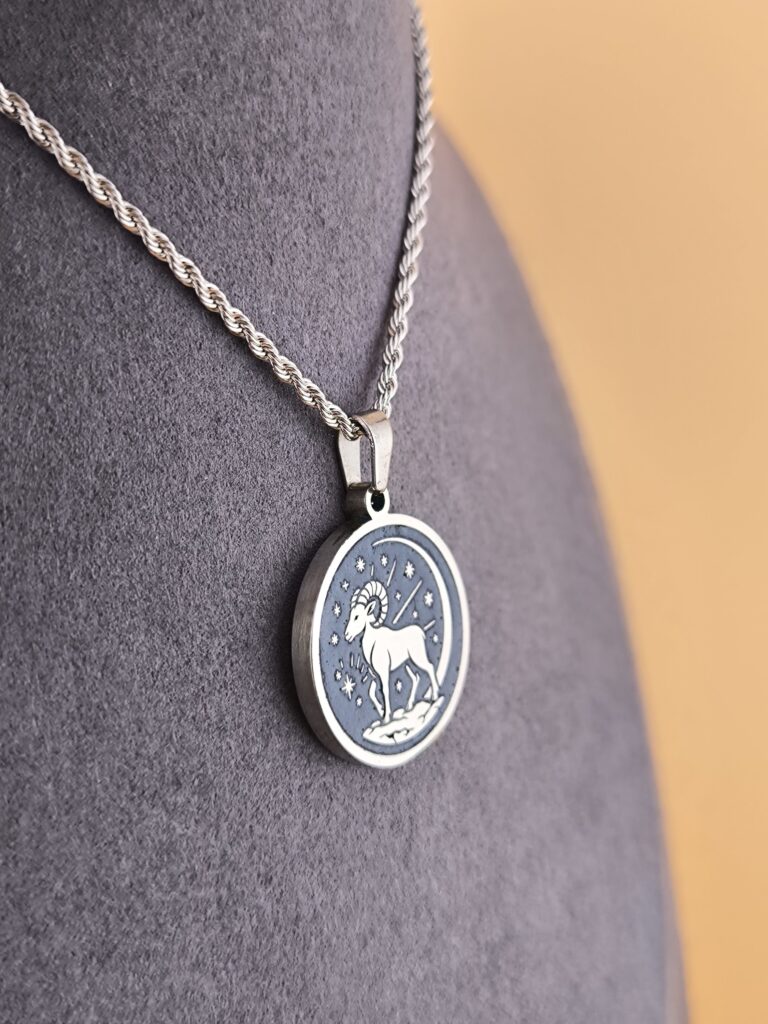 Aries zodiac necklace - blue - Image 5