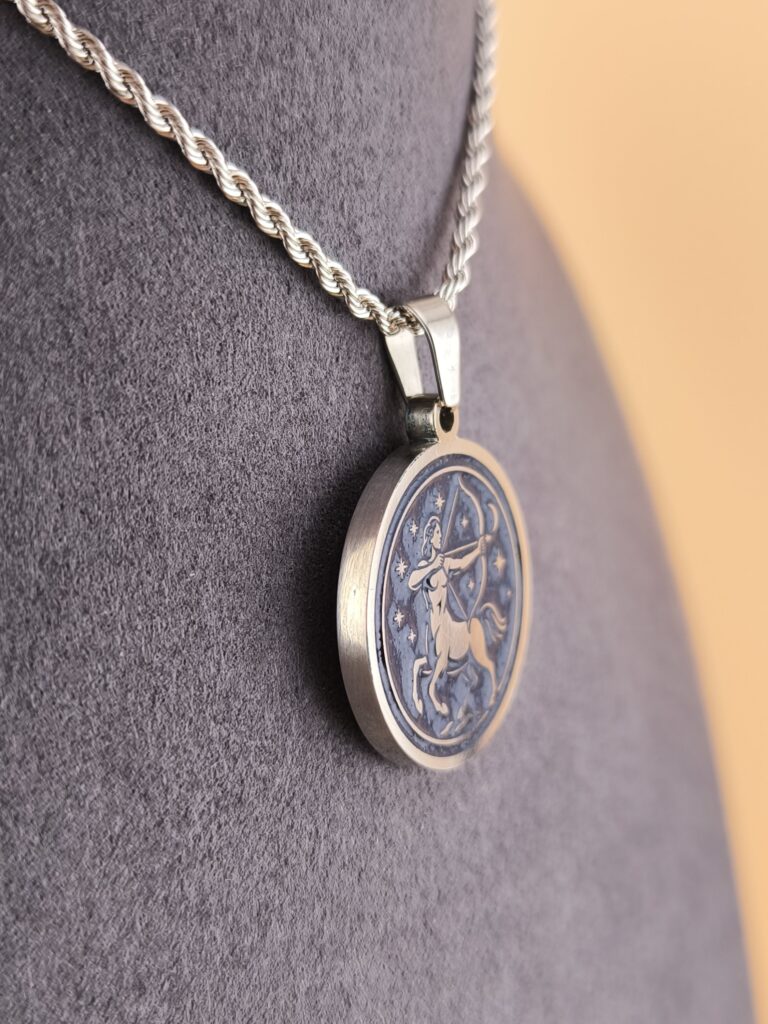 Sagittarius zodiac necklace – blue - Obrázok 3
