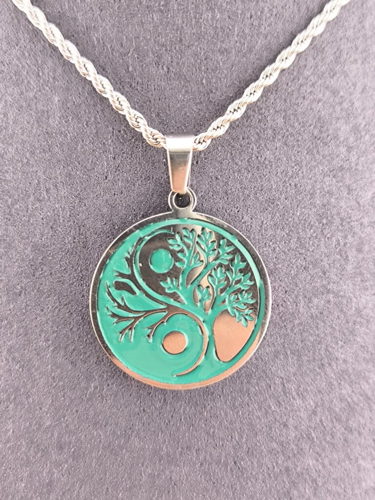 Tree of Life and Yin-Yang necklace – Turquoise Edition - Imagen 3
