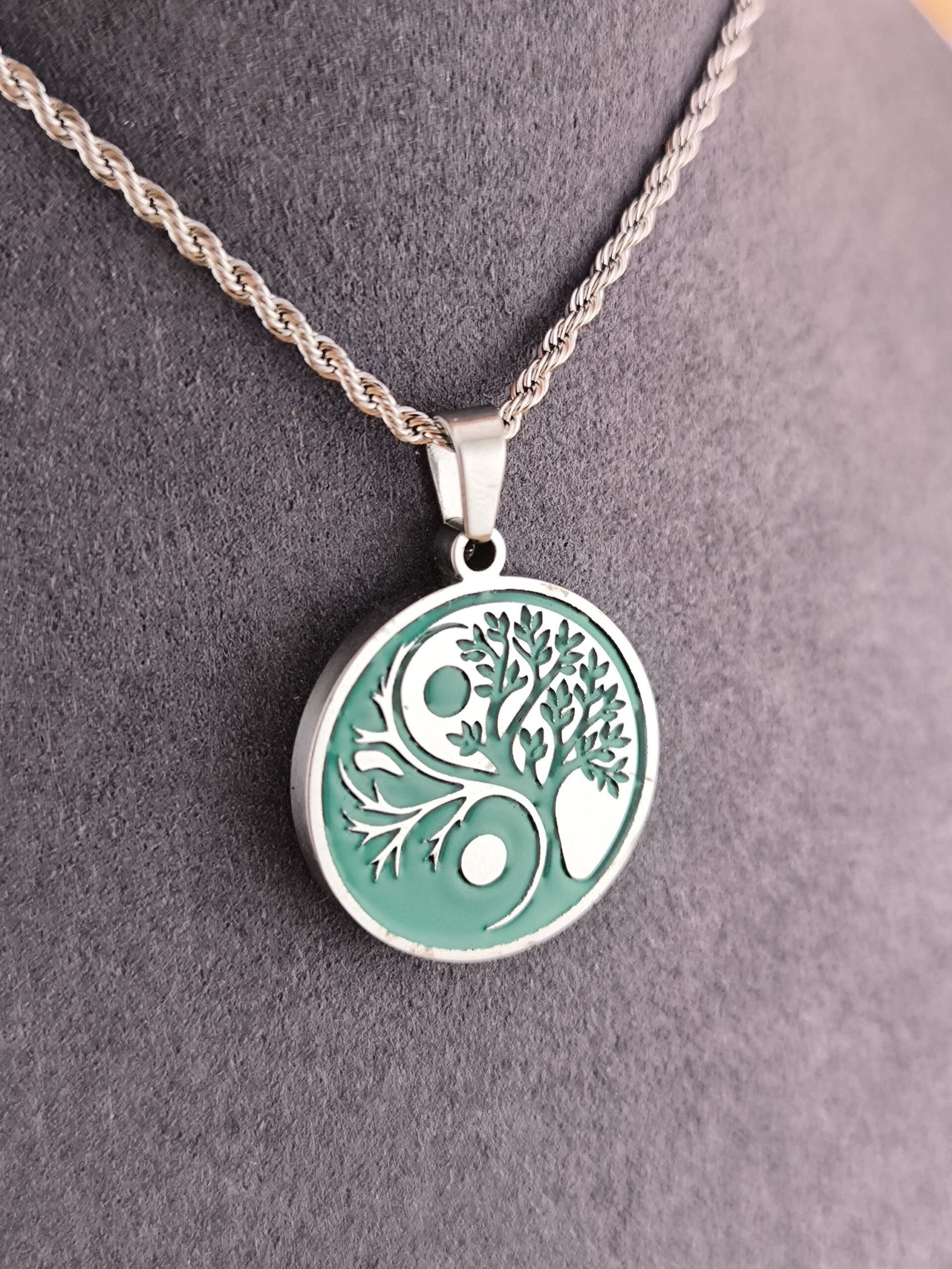 Tree of Life and Yin-Yang necklace – Turquoise Edition