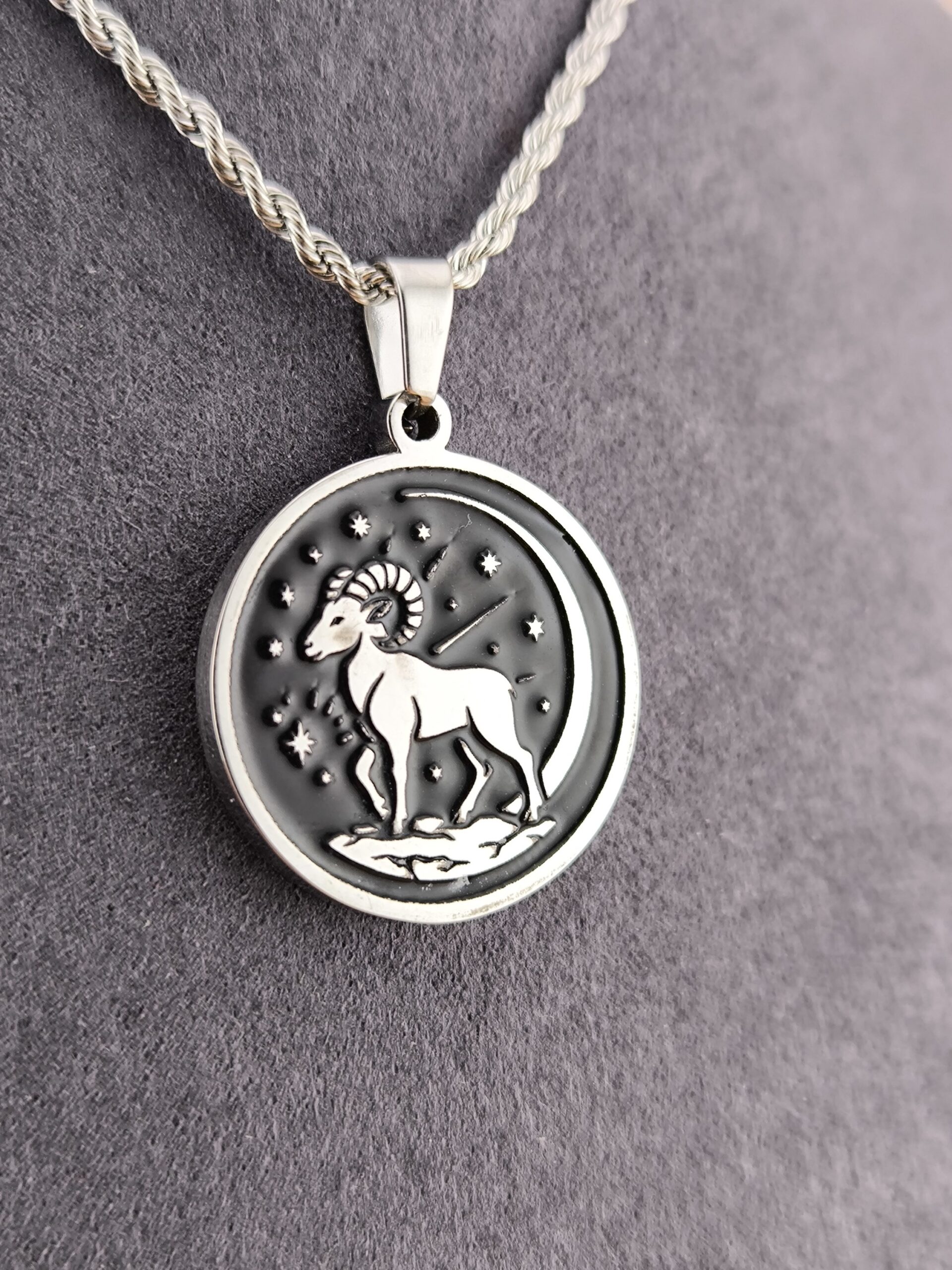 Aries zodiac necklace - black - Immagine 2