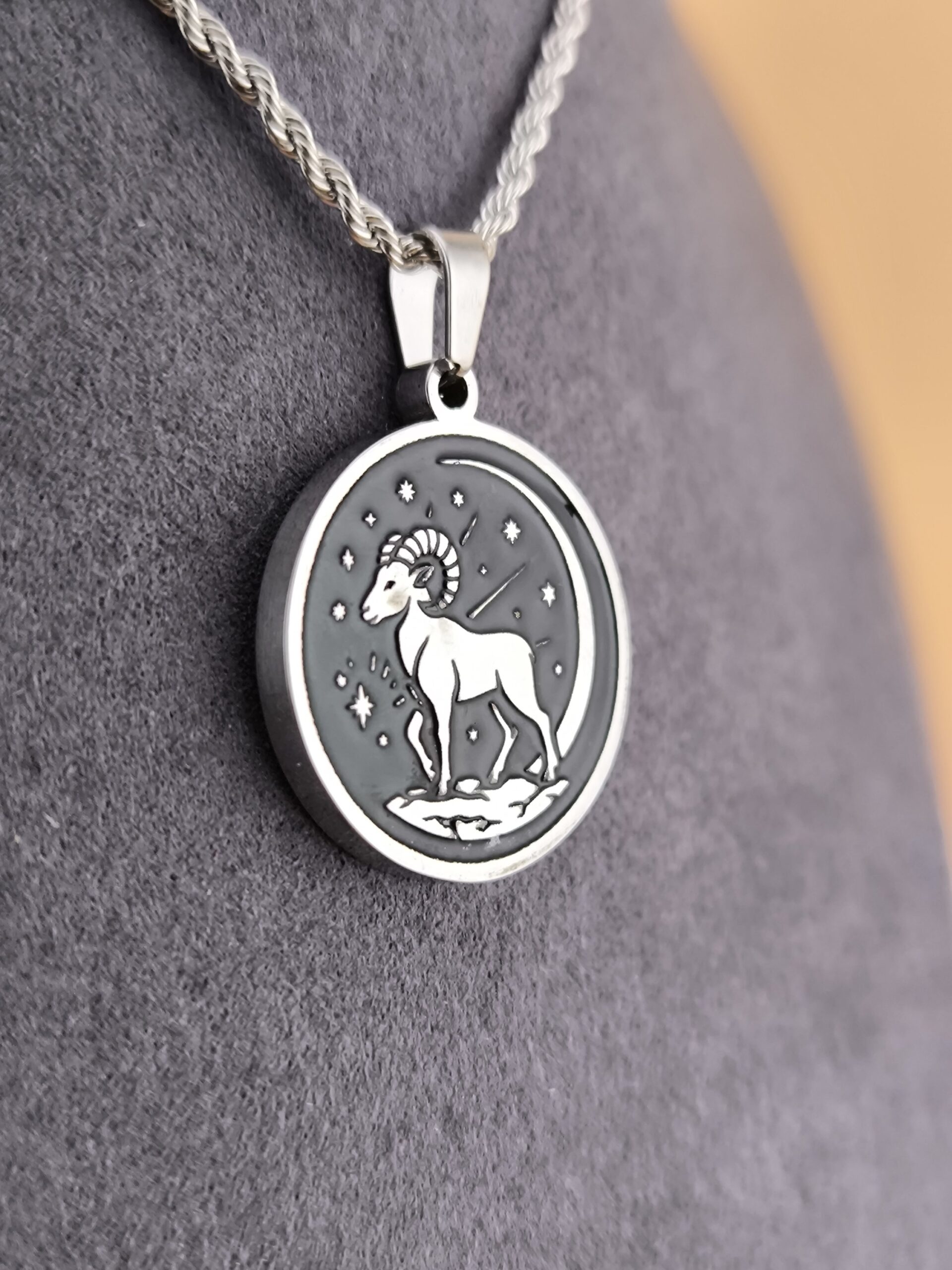 Aries zodiac necklace - black - Immagine 3
