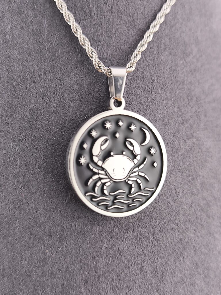 Cancer zodiac necklace – black - Image 4