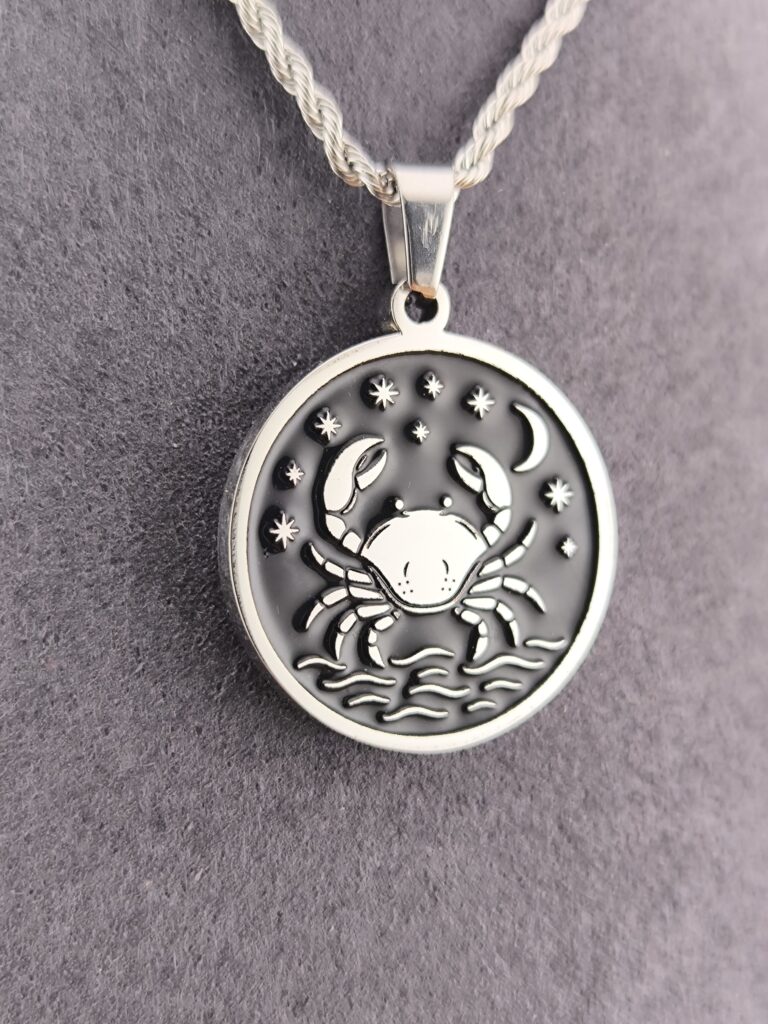 Cancer zodiac necklace – black - Image 3