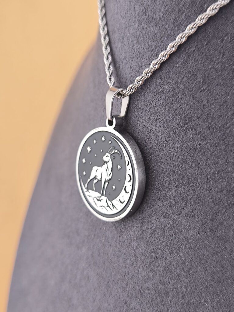 Capricorn zodiac necklace - black - Image 8