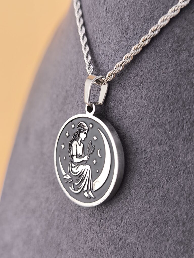 Virgo zodiac necklace – black - Imagen 4