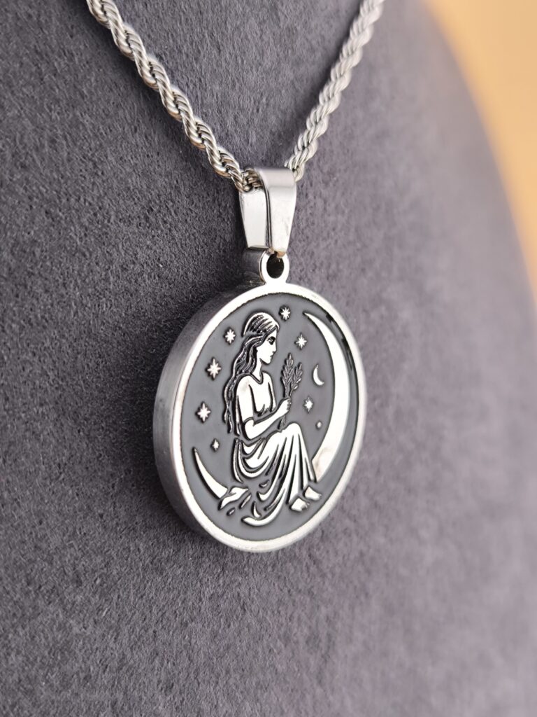 Virgo zodiac necklace – black - Imagen 5