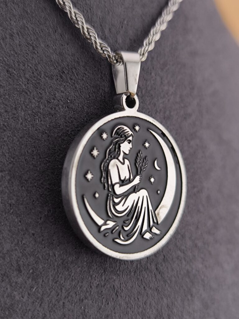 Virgo zodiac necklace – black - Imagen 3