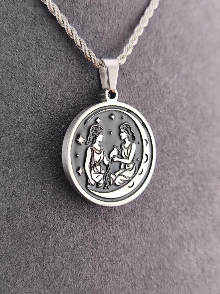 Gemini zodiac necklace - black - Imagem 6