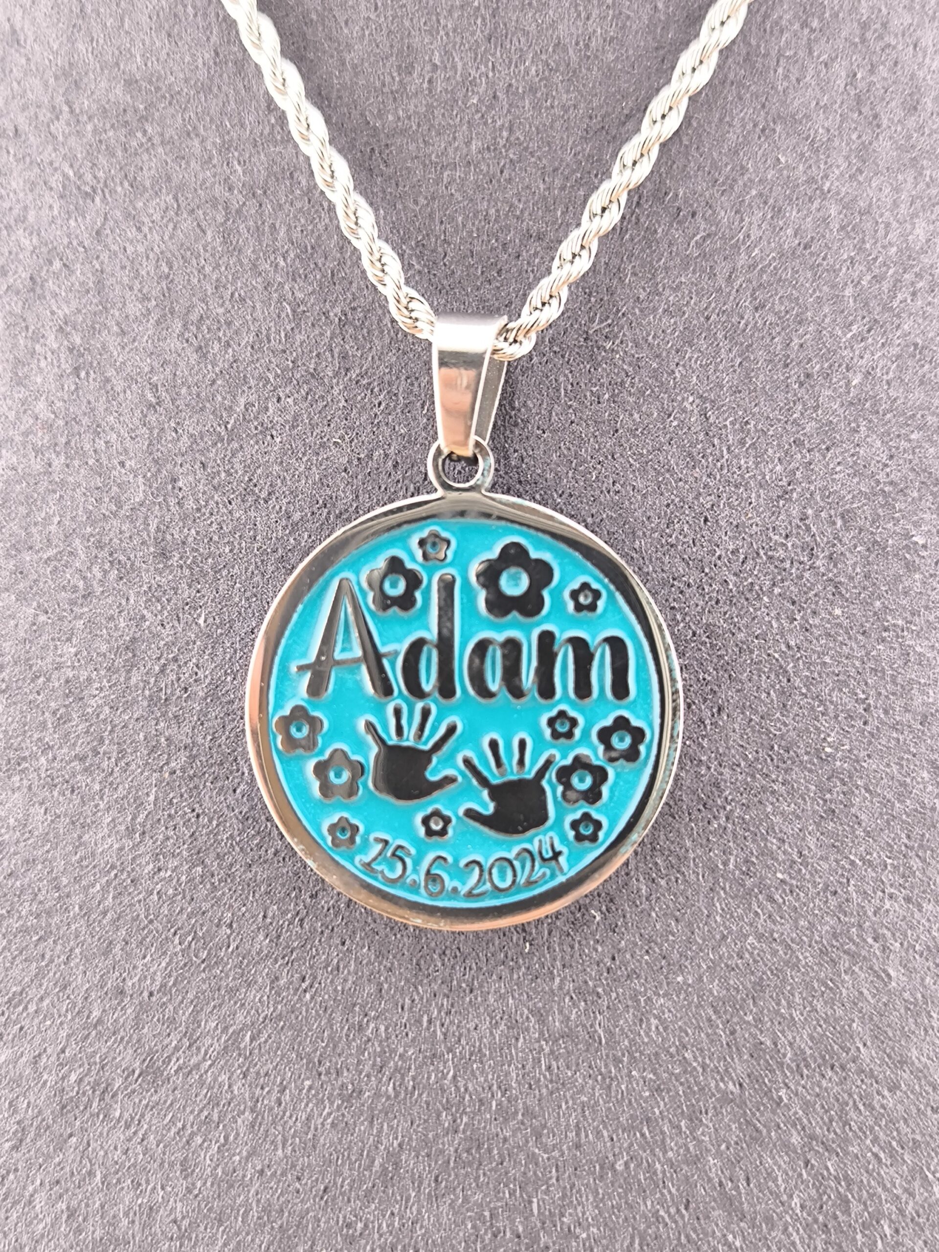 Personalized necklace - baby name and birth date - Imagem 4