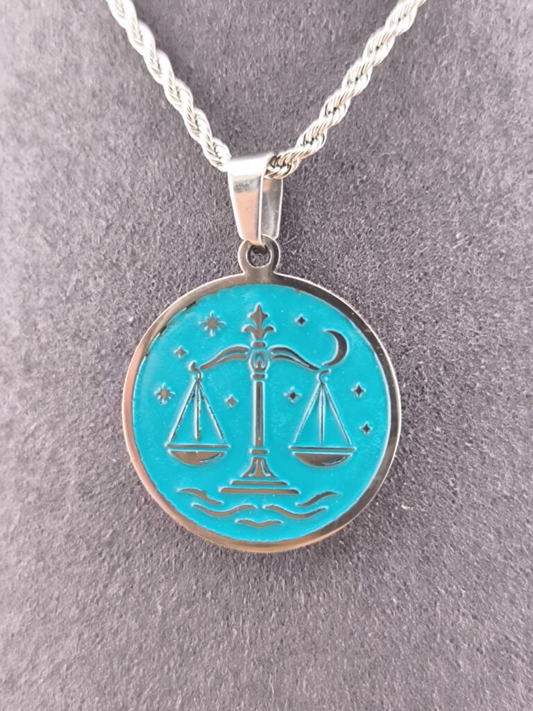 Libra zodiac necklace - turqouise - Image 2