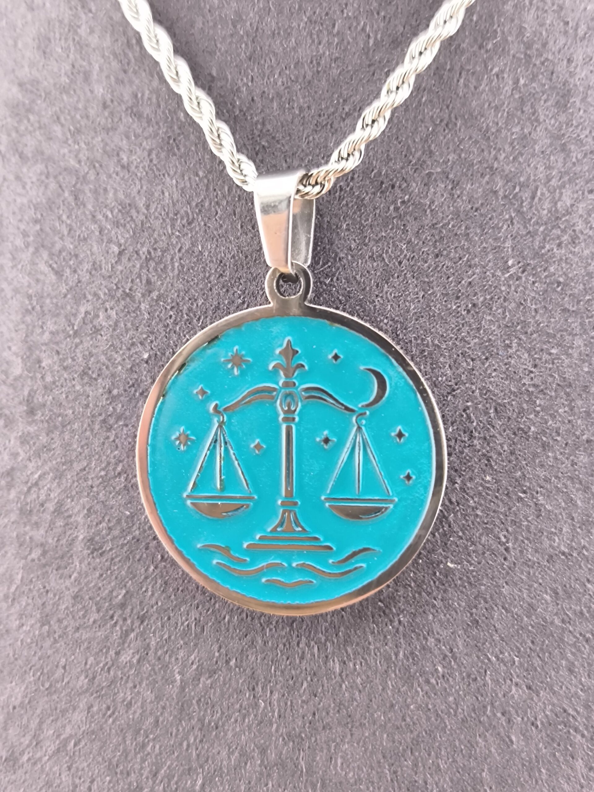 Libra zodiac necklace - turqouise - Image 2