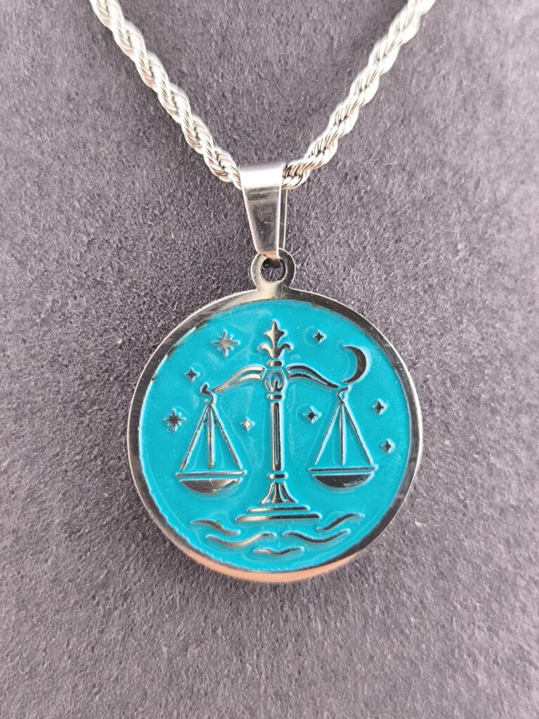 Libra zodiac necklace - turqouise - Image 7