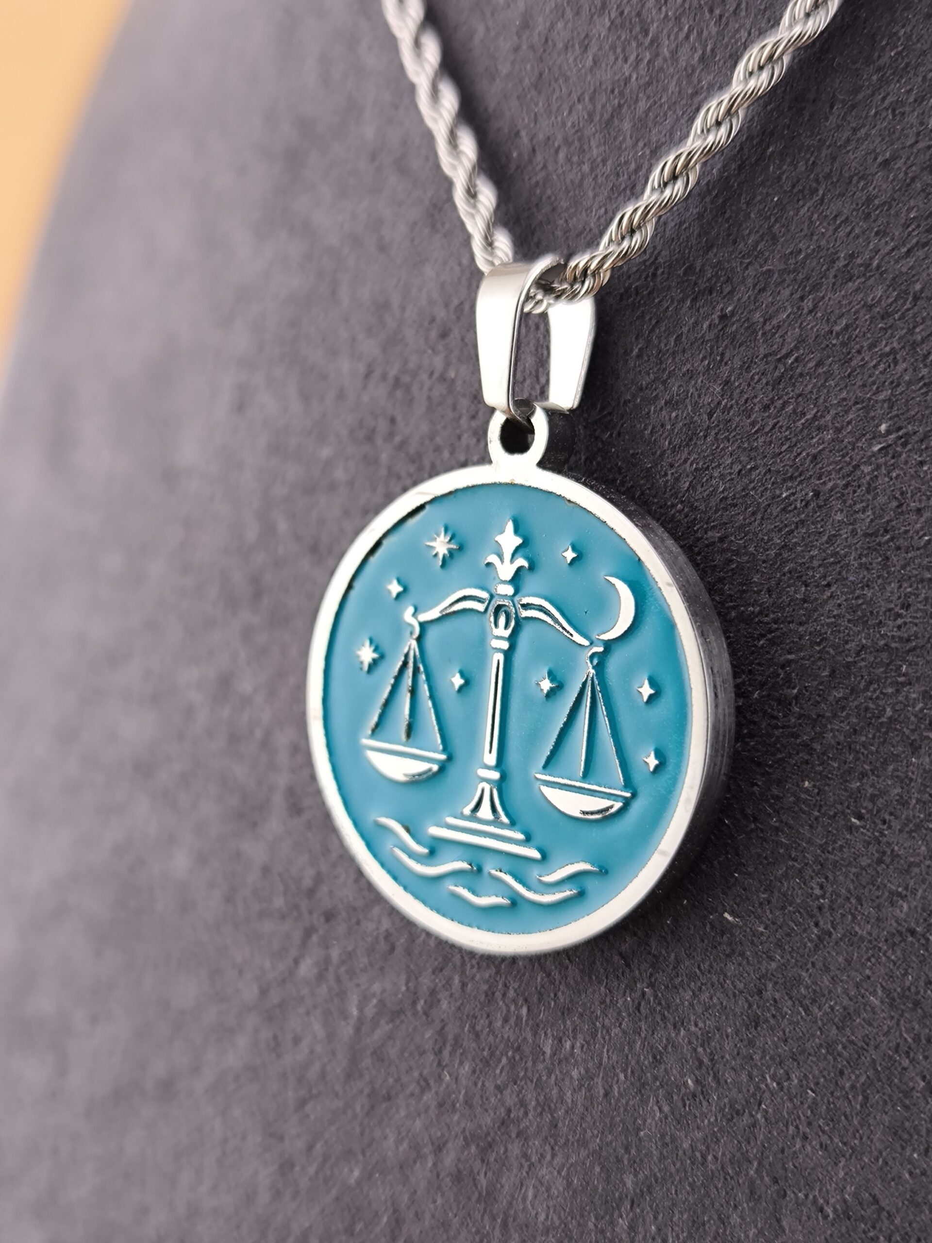 Libra zodiac necklace - turqouise - Image 3