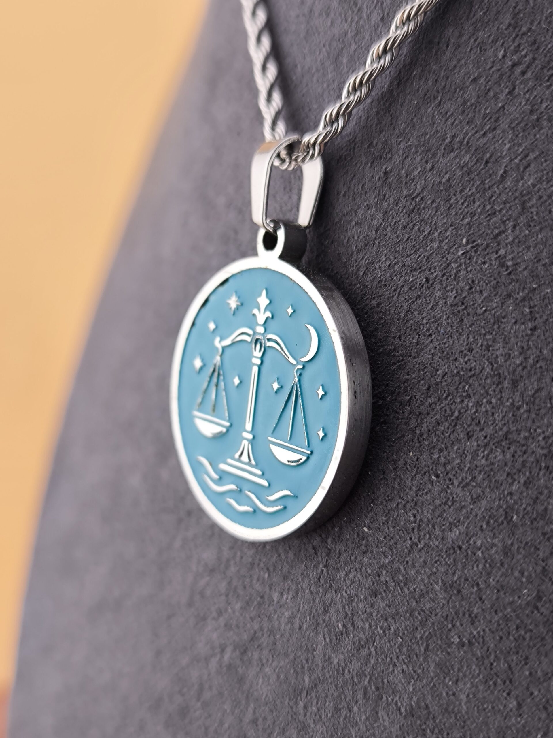 Libra zodiac necklace - turqouise - Image 8