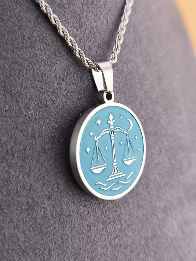 Libra zodiac necklace - turqouise - Image 6