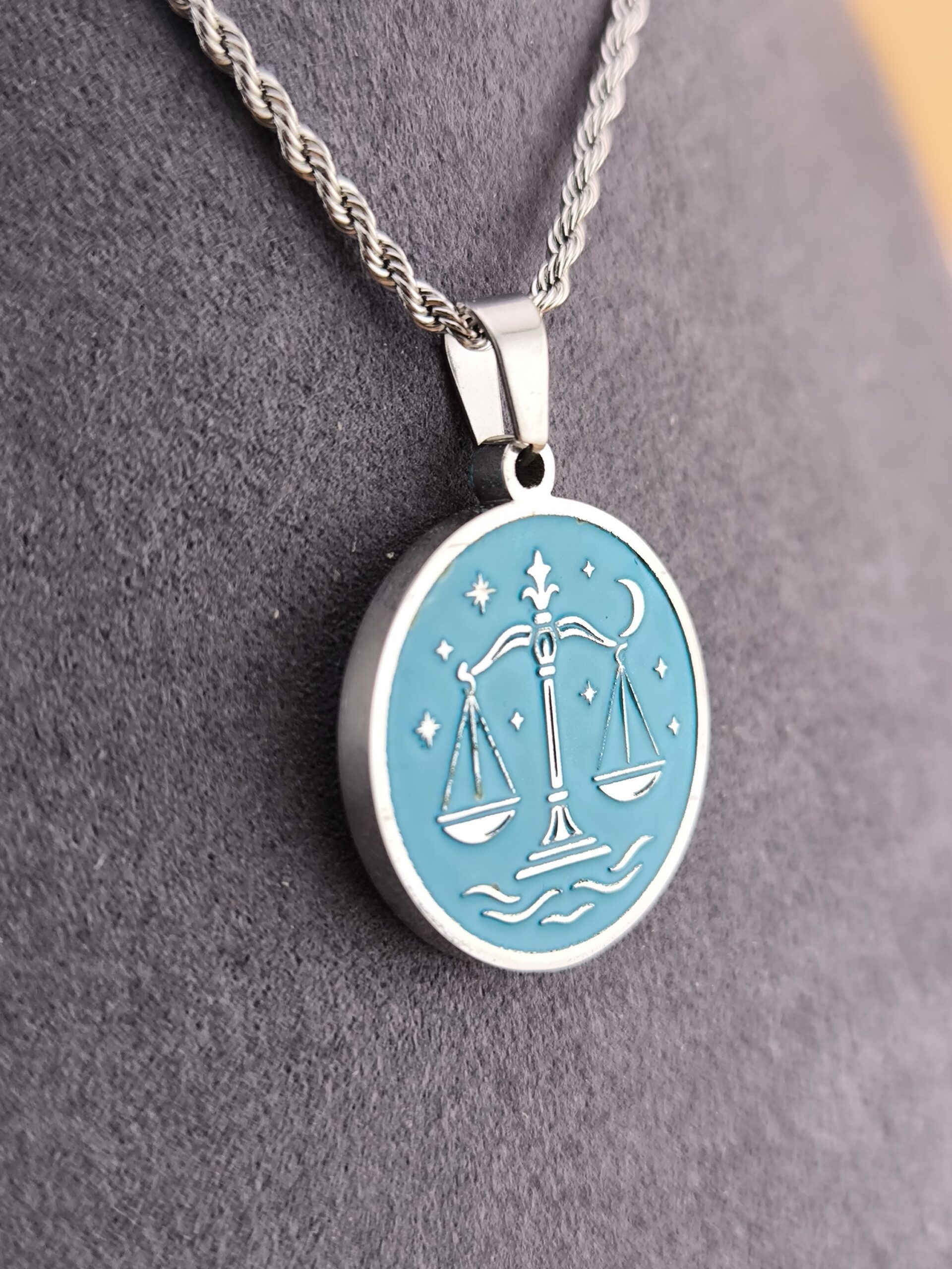 Libra zodiac necklace - turqouise - Image 6