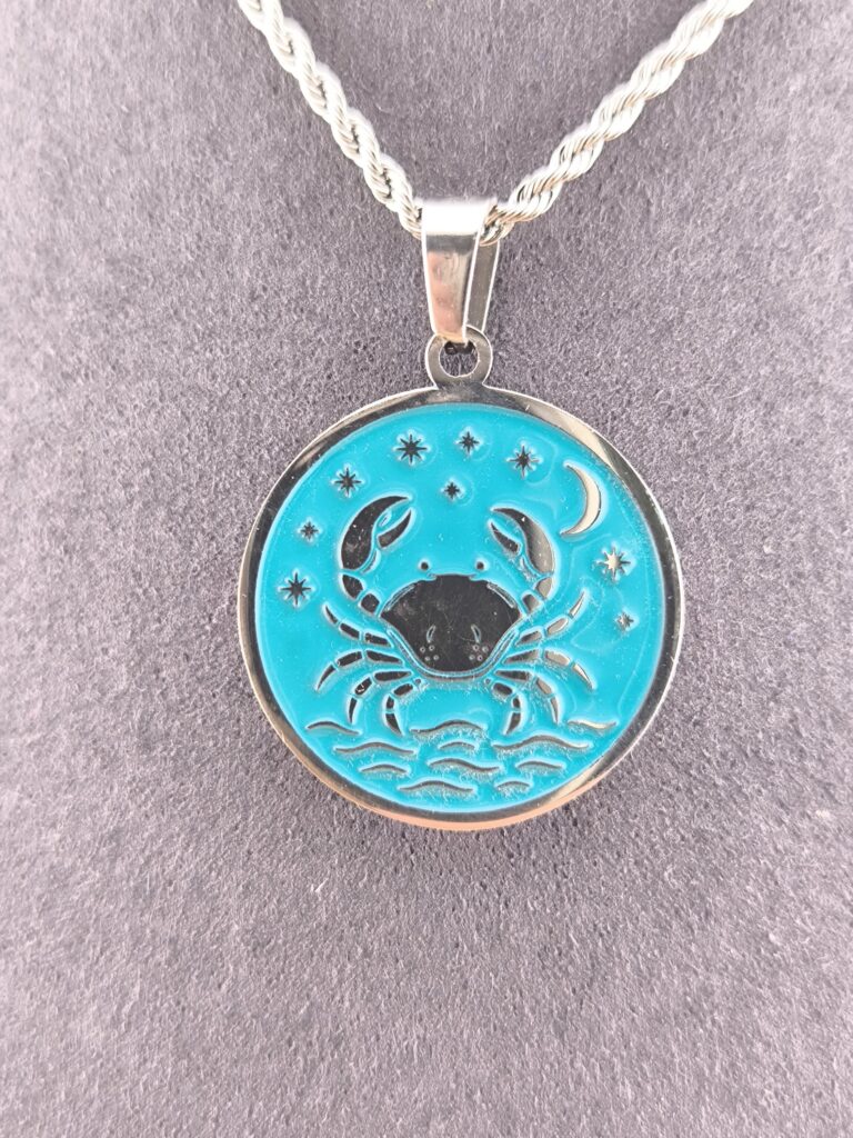 Cancer zodiac necklace – turquoise - Imagem 3