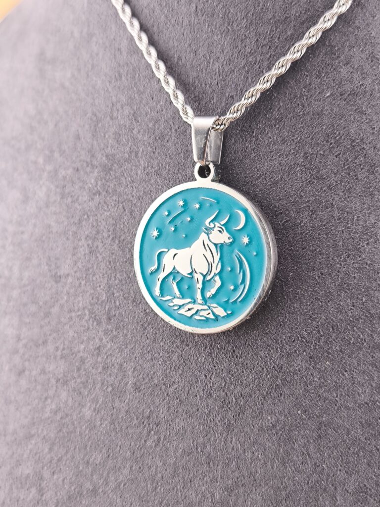 Taurus Zodiac necklace - turquoise - Image 8