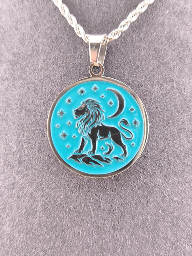 Leo zodiac necklace -turquoise - Imagen 2