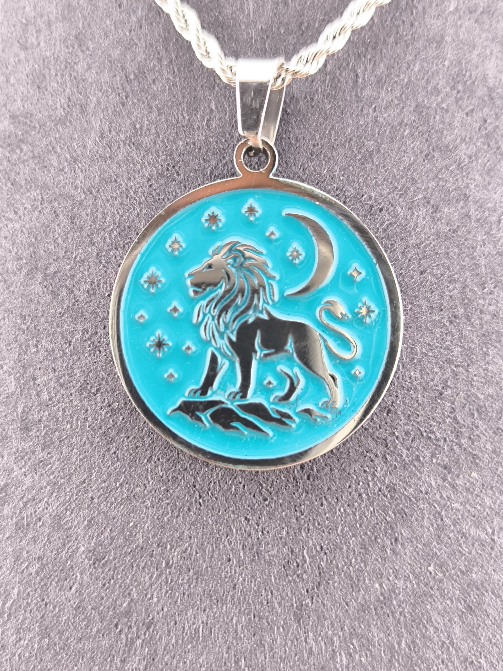 Leo zodiac necklace -turquoise - Imagen 7